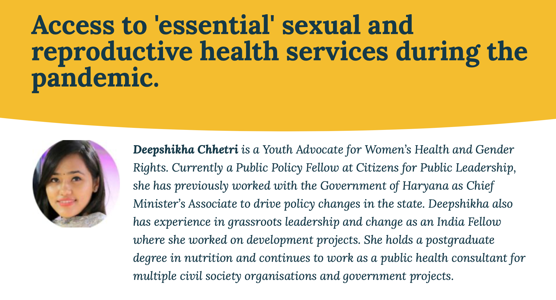 Access to essential sexual and reproductive health services during the pandemic