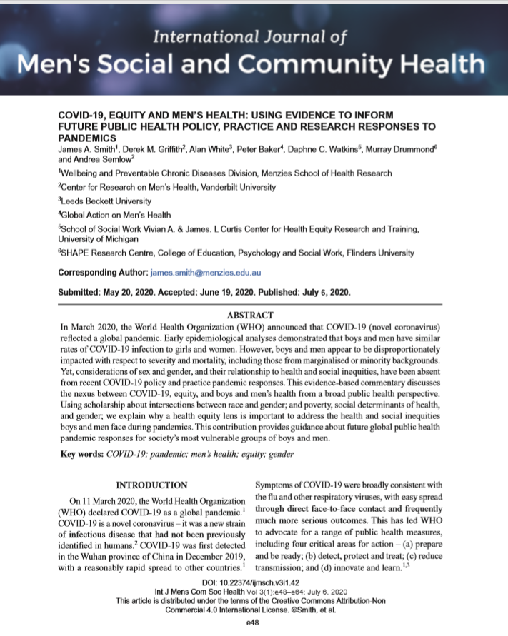 COVID19 Equity Mens Health