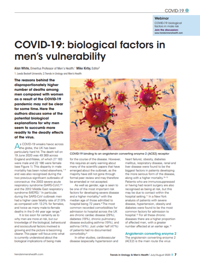 COVID19 biological factors in mens vulnerability
