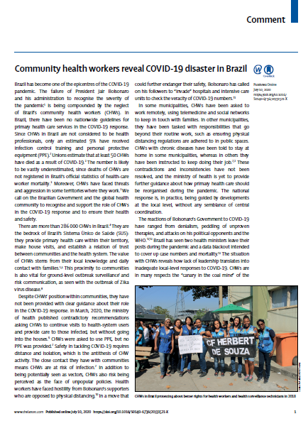 Community health workers reveal COVID-19 disaster in Brazil