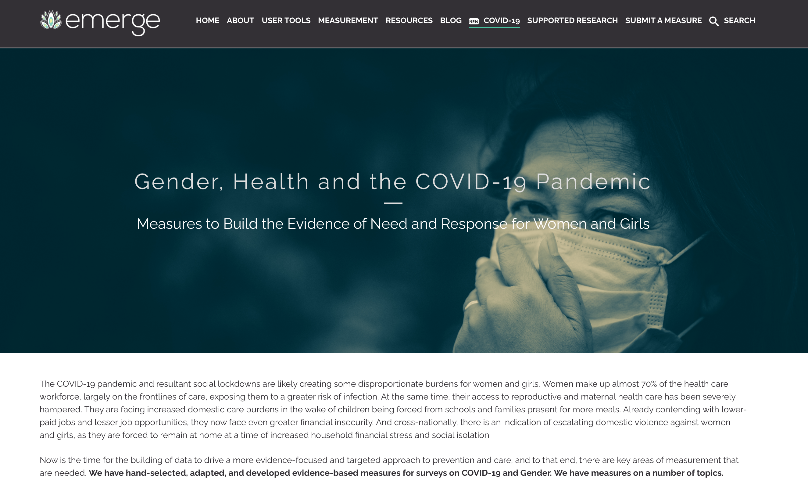 Gender, health and the COVID-19 pandemic: evidence-based measures for surveys on COVID-19 and gender
