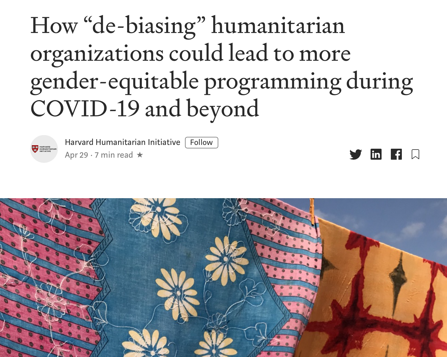 How “de-biasing” humanitarian organizations could lead to more gender-equitable programming during COVID-19 and beyond
