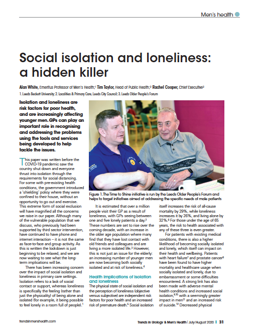 Social isolation and loneliness: a hidden killer