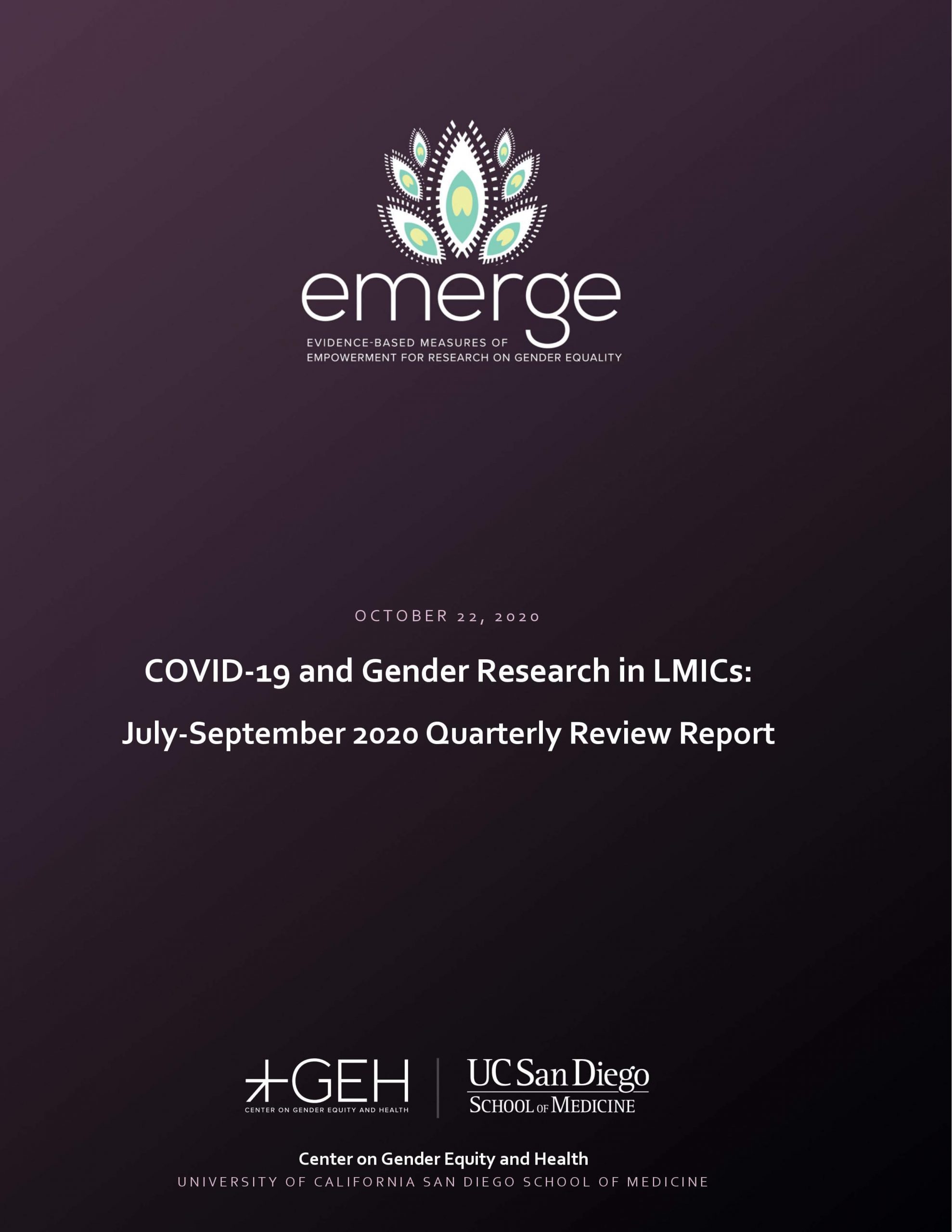 COVID-19 and gender research in low- and middle-income countries