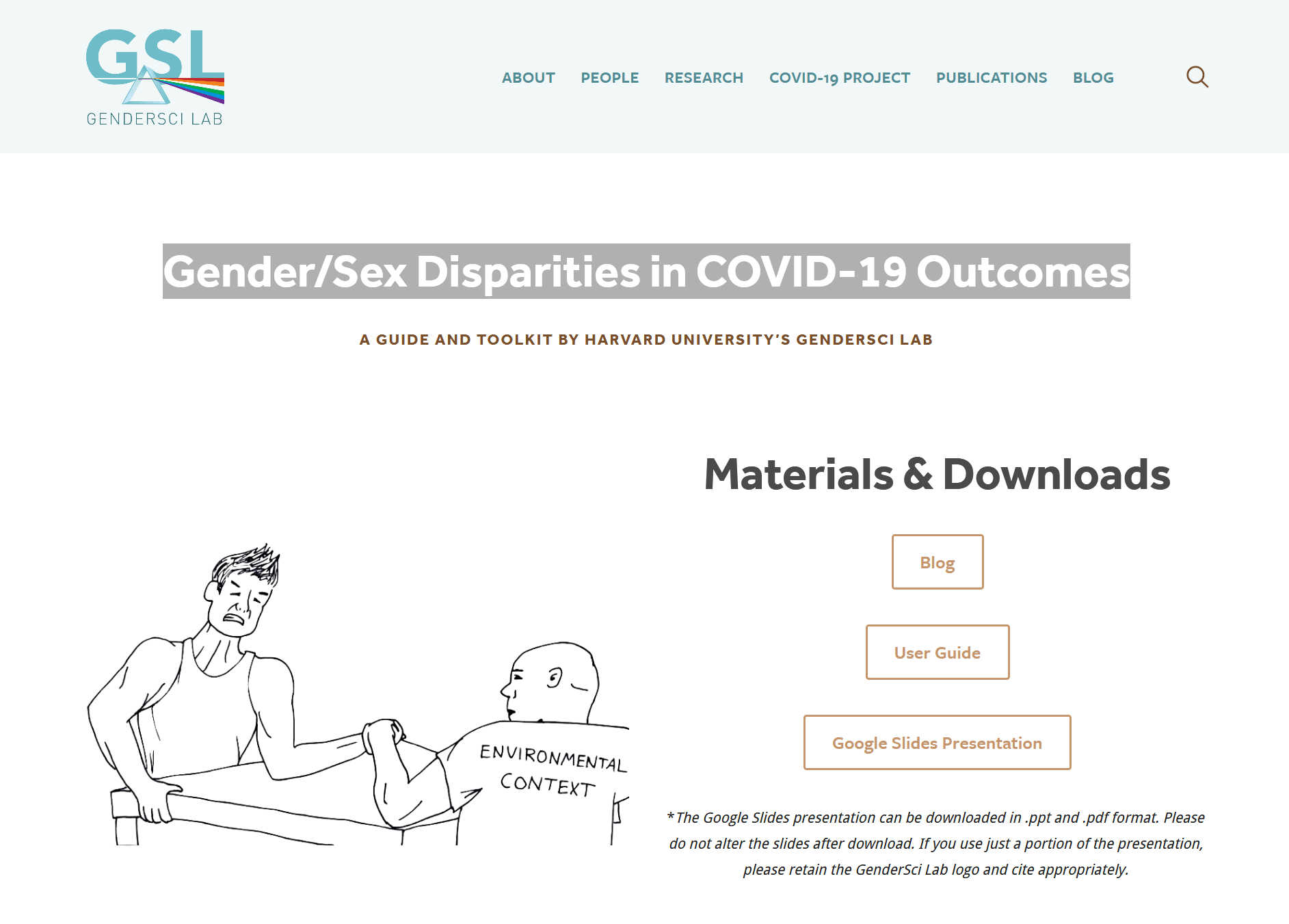 Gender/sex disparities in COVID-19 outcomes: A guide and toolkit by Harvard University’s GenderSci Lab