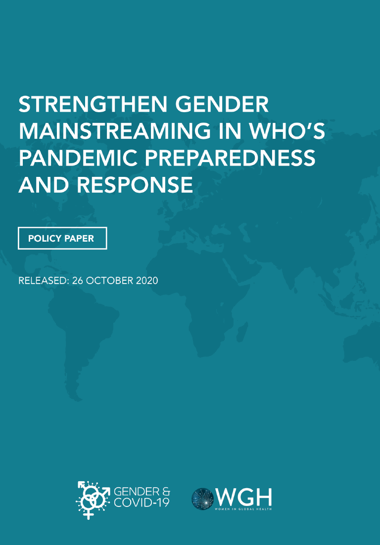 Strengthen gender mainstreaming in WHOs pandemic preparedness and response