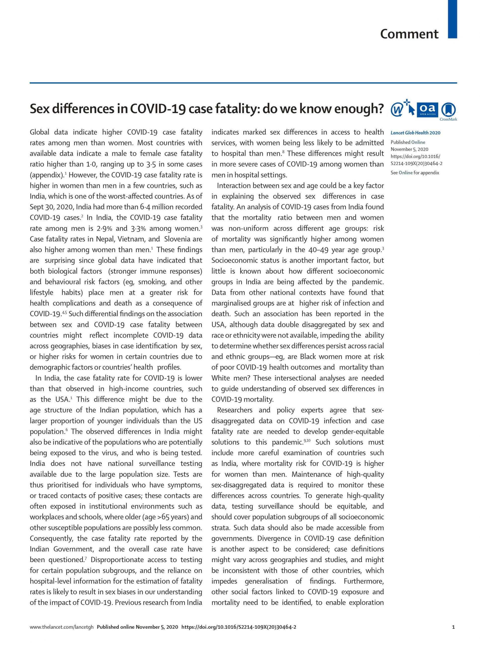 Sex differences in COVID-19 case fatality: do we know enough?