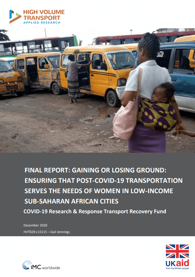 Ensuring that post-covid-19 transportation serves the needs of women In low-income Sub-saharan African cities