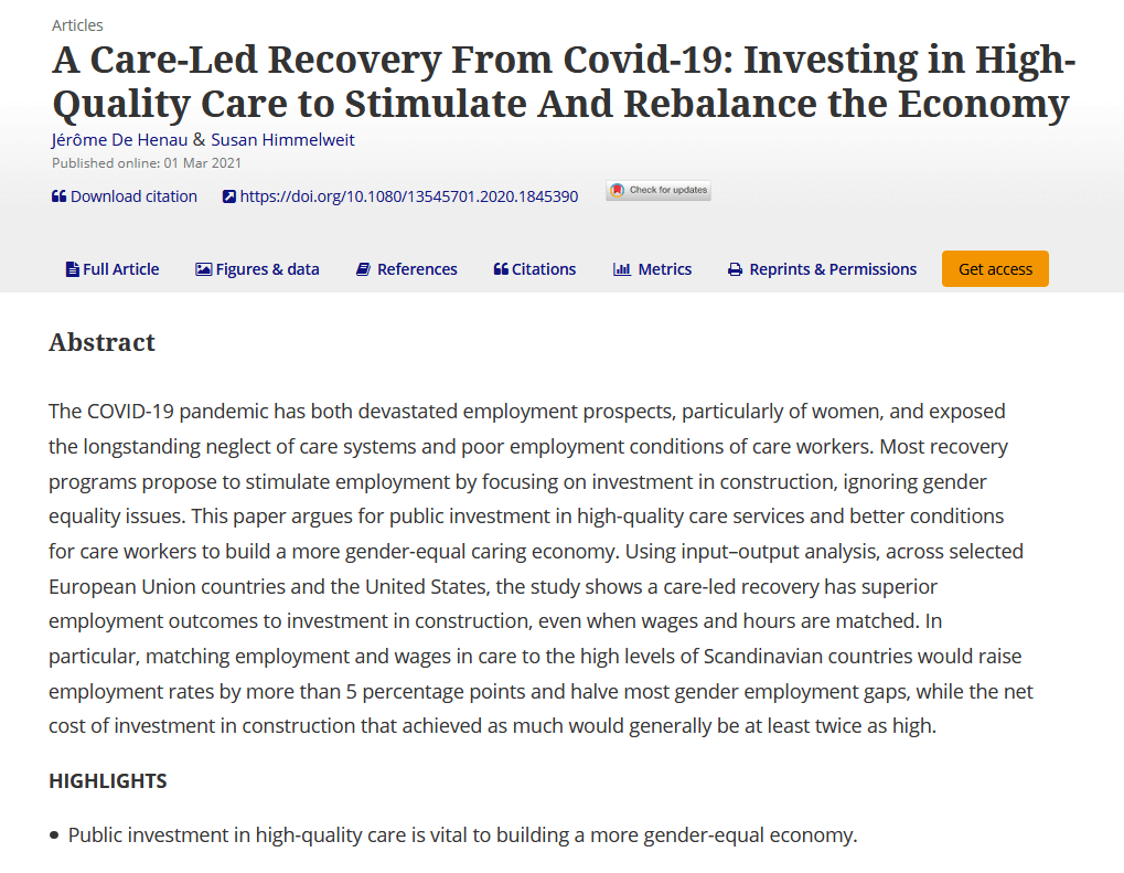 A care-Led recovery from COVID-19