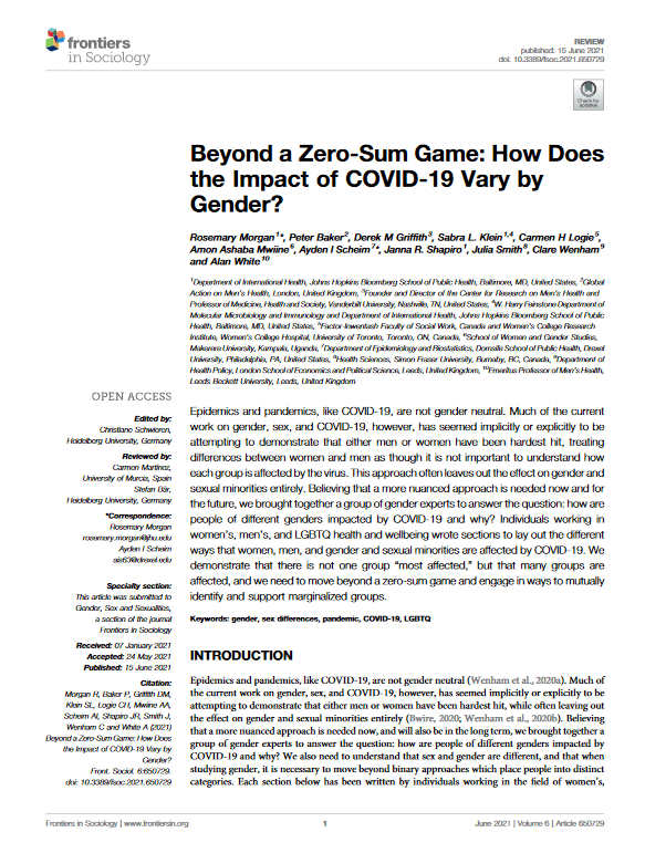 Beyond a zero-sum game: How does the impact of COVID-19 vary by gender?
