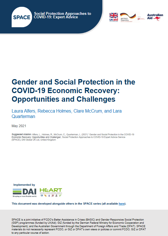 Gender and Social Protection in the COVID_19 Economic Recovery