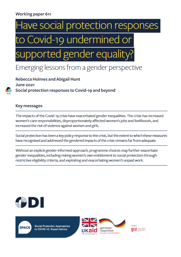 Have social protection responses to Covid-19 undermined or supported gender equality?