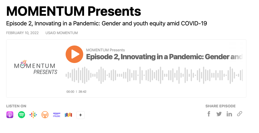 Innovating in a Pandemic: Gender and youth equity amid COVID-19