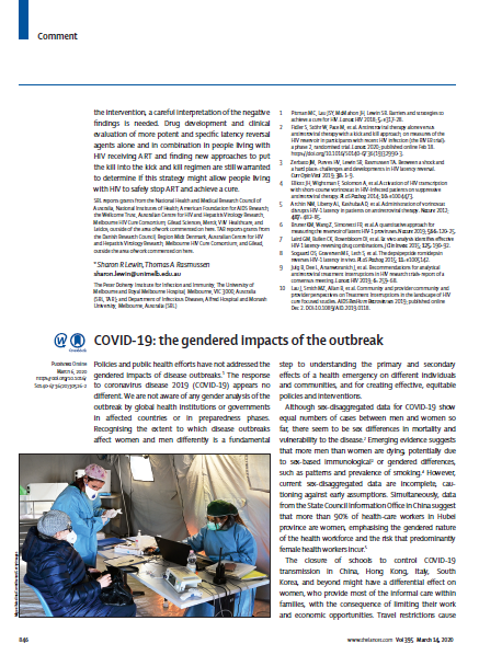 COVID-19: the gendered impacts of the outbreak