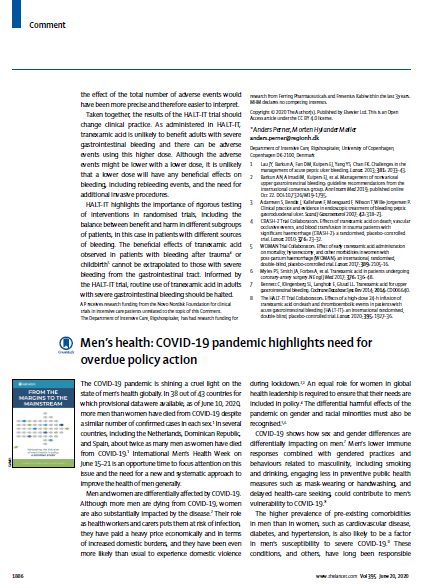 Men’s health: COVID-19 pandemic highlights need for overdue policy action