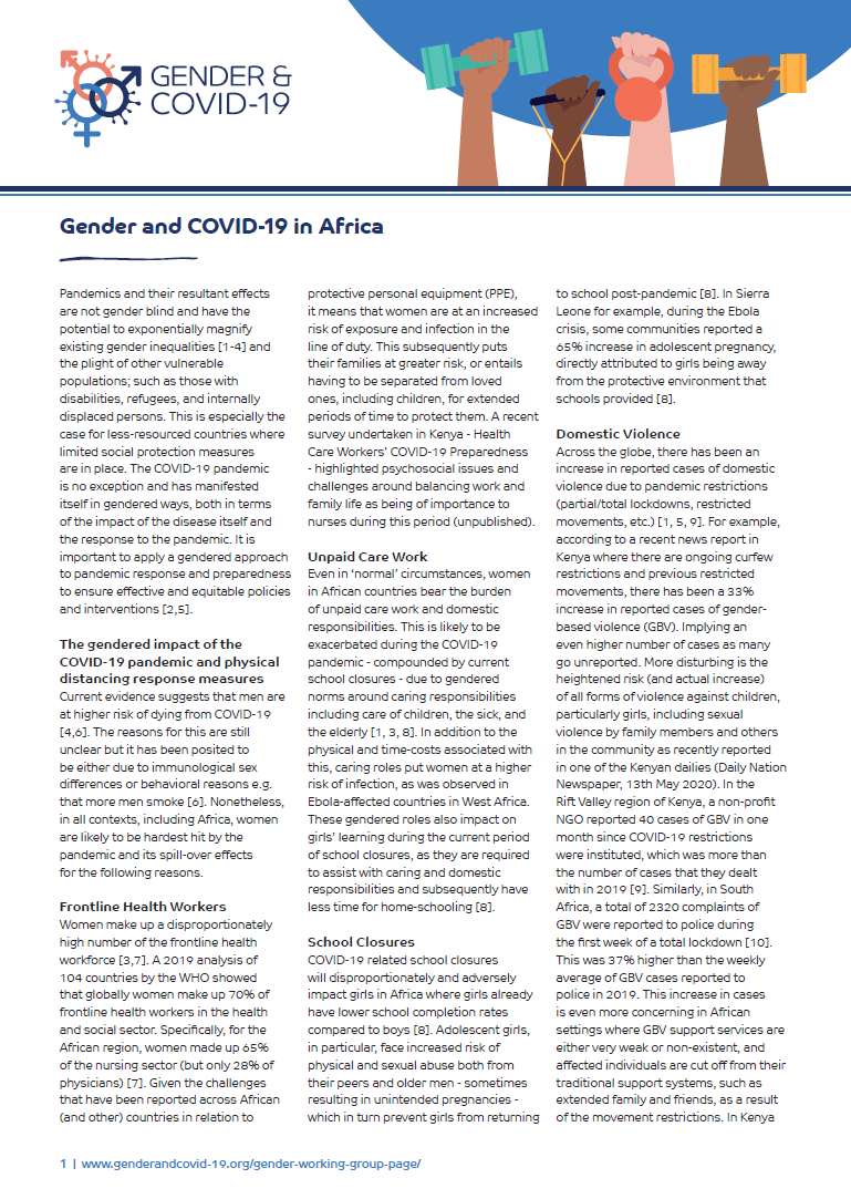 Gender and COVID-19 in Africa