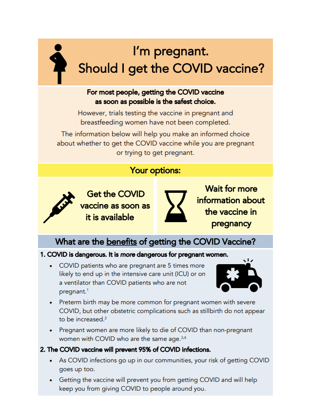 COVID-19 vaccine information for pregnant women