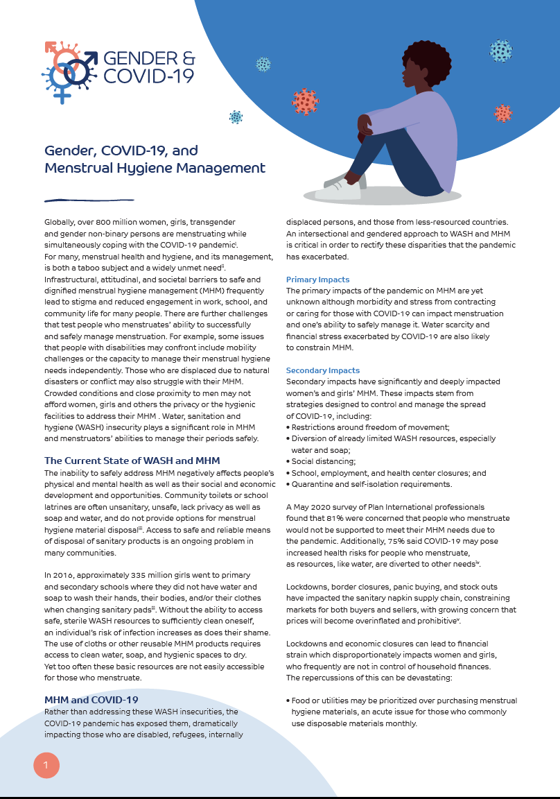 Gender, COVID-19 and menstrual hygiene