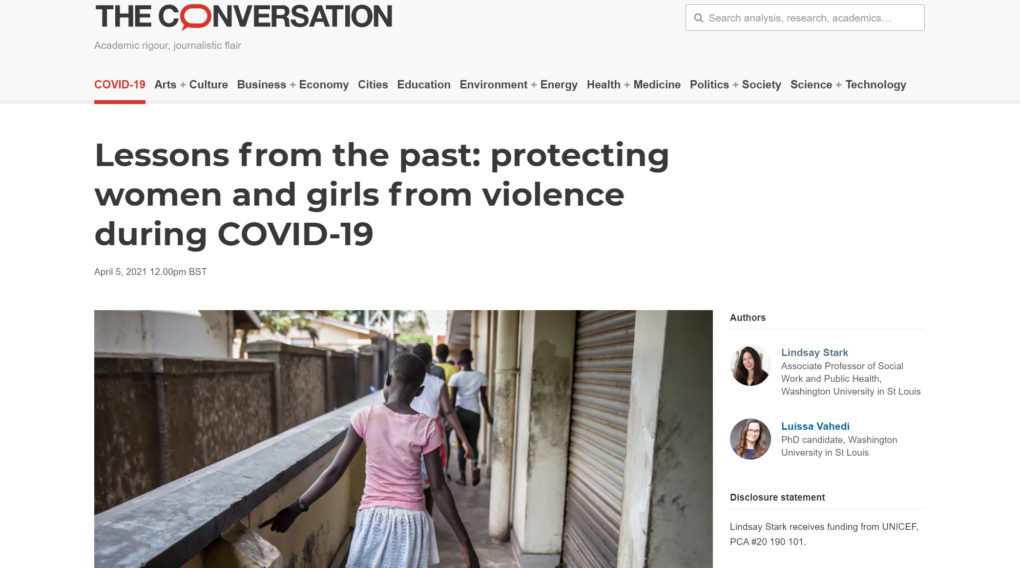 Lessons from the past: protecting women and girls from violence during COVID-19