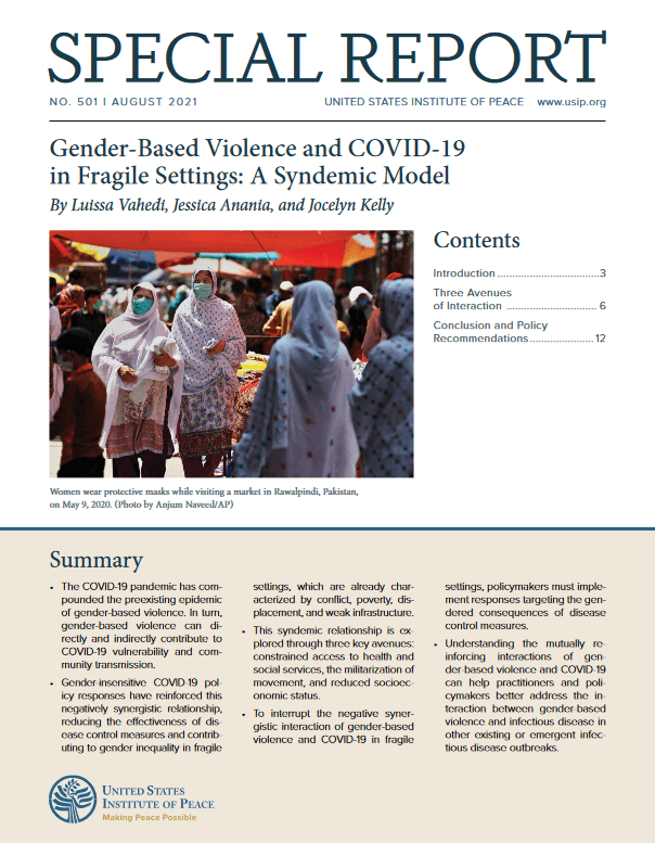 Gender Based Violence and COVID-19 in Fragile Settings A Syndemic Model